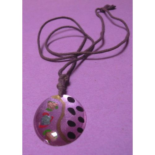 Collier Avec Pendentif " Ovale Mauve "