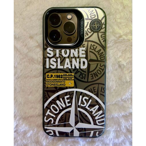 Coque Stone Island Noire Pour IPhone 14 Pro - Silicone/gel Protection - Neuf Emballé