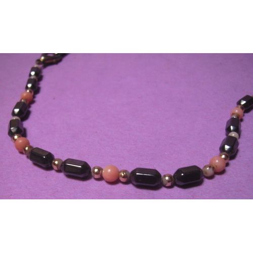 Collier De Perles Multicolores Acier Et Résine