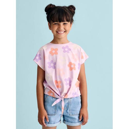 T-Shirt Imprimé Fille Avec Noeud Fantaisie Lavande