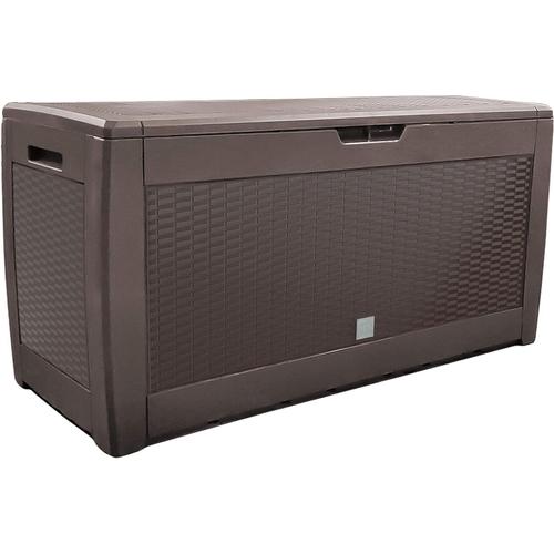 Coffre De Rangement Exterieur 310l En Pp 119*48*60cm Style Polyrotin Marron[Adp2204405]