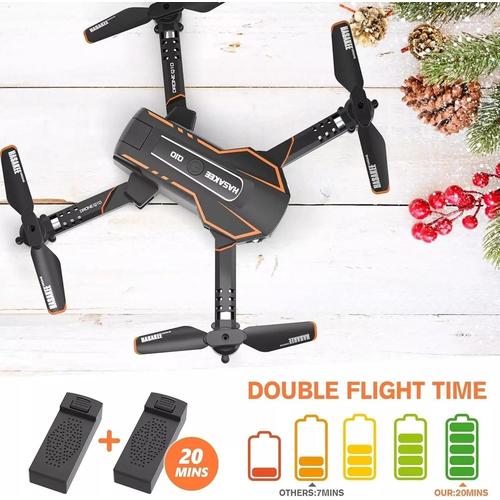 Drone Avec Caméra Hd 720p Q10 Fpv Pour Débutants - Drone Pliable Pour Enfants, 18-21 Min De Vol, Commande Vocale