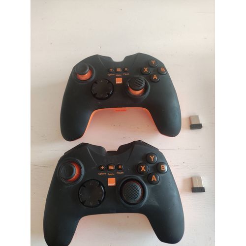 Lot Manette Sans Fil Orange Box Et Pc Nacon 2 Manettes