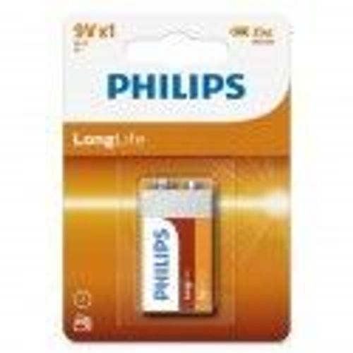 Philips 9V Block Zinc Chloride 6F22 Blister de 1