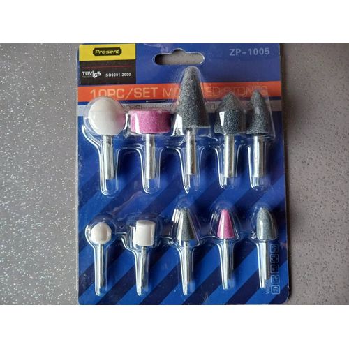 Jeu de 10 meules sur tiges de 6 et 3 mm