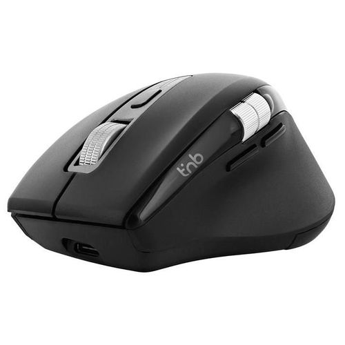 T'nB INFINITEPRO - Souris - ergonomique - rechargeable, molette de défilement double - 7 boutons - sans fil - Bluetooth - récepteur sans fil USB - noir