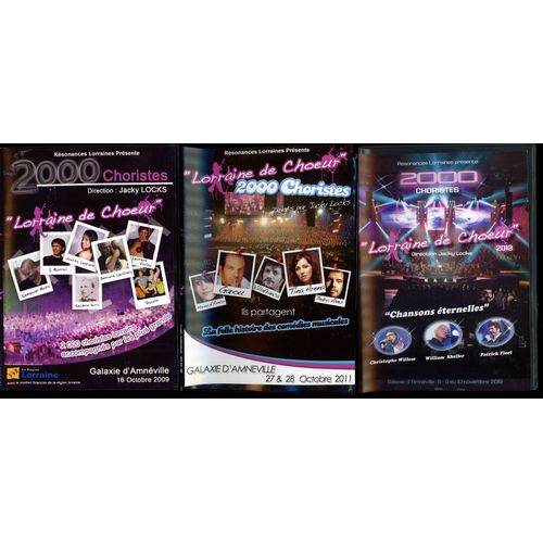 Lot 3 Coffrets Dvd - 2000 Choristes, Jacky Locks - Amnéville 2009-2011-2013