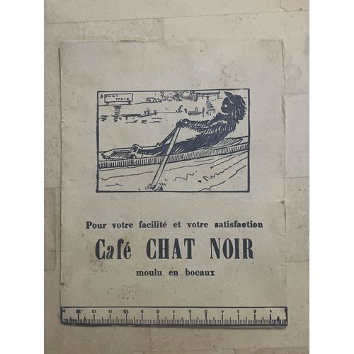 Affiche Publicité Vintage - Café Chat Noir, Moulu En Bocaux - 