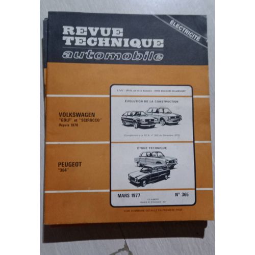 Rta Électricité N 365 Golf Et Scirocco, Peugeot 304