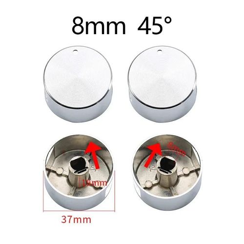 Commutateurs de bouton de cuisinière à gaz de cuisine en métal,accessoires de Foy,marmite de four multifonction- 8mm 45 silver