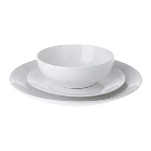 Service De Table - Non Spécifié - 12 Pièces - Porcelaine - Compatible Lave-Vaisselle - Blanc