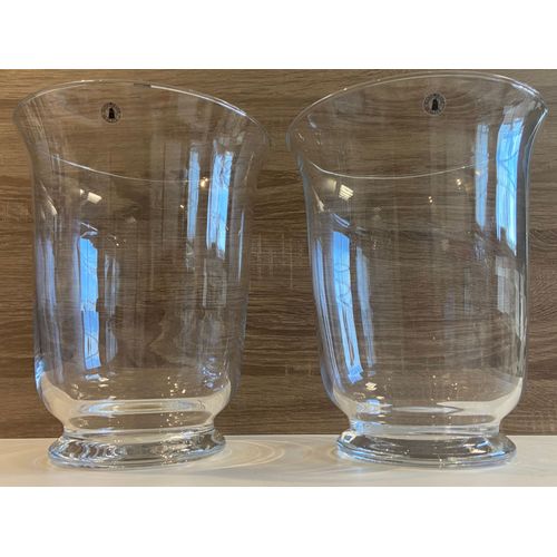 Élégant Duo de Vases Neufs Photophores en Verre Cristal Art Décoratif Design