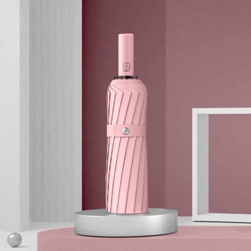 Parapluie Uv Pliant Entièrement Automatique Pour Homme Et Femme,Grand Format,Coupe-Vent,Pluie,Luxe,Affaires- 16ribs Light Pink