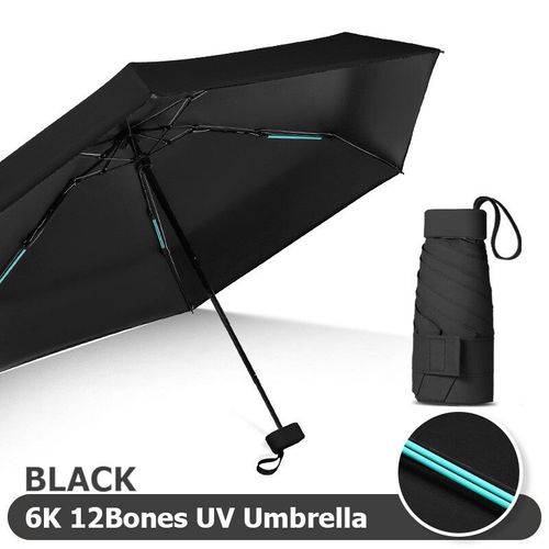Mini Parapluie De Bain Coupe-Vent,Protection Uv,Poche,Ultraviolet,Parasol Portable,6k12bones- 6k12bone Black