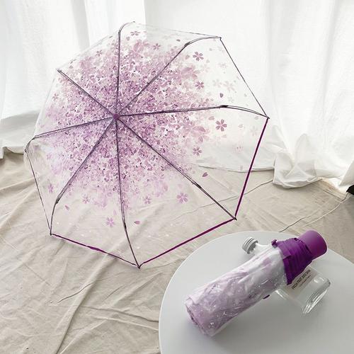 Parapluie Pliant De Style Coréen,Mignon,Déesse,Petit,Frais,Simple,Forêt,Trois Possède Japonais,Aucune Fleur,U - Violet-A713