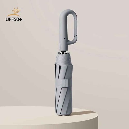 Parapluie Pliant Automatique Renforcé Coupe-Vent Pour Homme,20 Os,Grande Poignée De Structure,Degré De Vent Et D'eau- Gris Clair