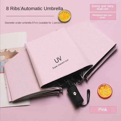 Mini Parapluie Existent Pliant,Anti Uv,Pluie,Soleil,Portable,Coupe-Vent,Observateur,Parasol,Femme,Homme,Enfant- E 8 Ribs Pink