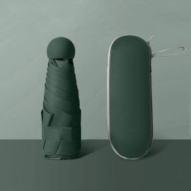 Mini Parapluie Solaire Compact,Protection Solaire Et Uv,Pluie Ou Brillance- Vert Militaire