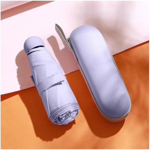 Capsule Parapluie Petit Et Portable Pare-Soleil De Couleur Unie Pour Les Femmes Et Pluie Protection À Double Usage- Purple-E441