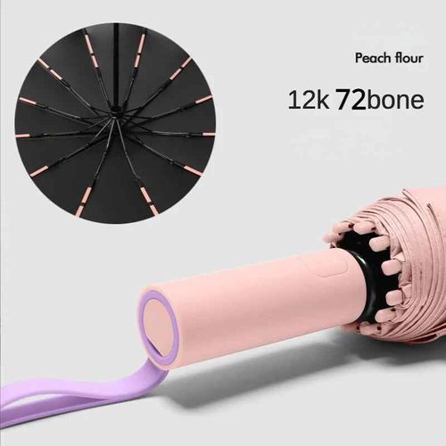 Parapluie Automatique Coupe-Vent Super Résistant Pour Hommes Et Femmes,60/72 Os,Grand Parapluie Résistant À La - Powder (72 Bone)