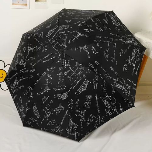 Parapluie Existent Pour Enfants,Formule Mathématique,Parapluies Pliants,Revêtement Noir,Anti Uv,Parapluie - Not Automatic Black-A
