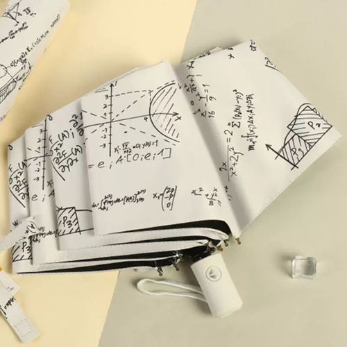 Parapluie Existent Pour Enfants,Formule Mathématique,Parapluies Pliants,Revêtement Noir,Anti Uv,Parapluie Pour - Automatic Black