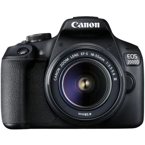 Canon - Appareil Photo Reflex Eos 2000d + Objectif 18-55mm Ef-S 18-55 Dc Iii - 24 Mpixels - Vidéo Full Hd 1080p - Ecran 7,5cm