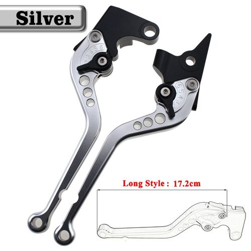 Pour Aprilia Shiver 750/Gt 2007-2016 Frissonner 900 2017-2020 Cnc Réglable Poignées Levier Long/Court Leviers - Long Silver