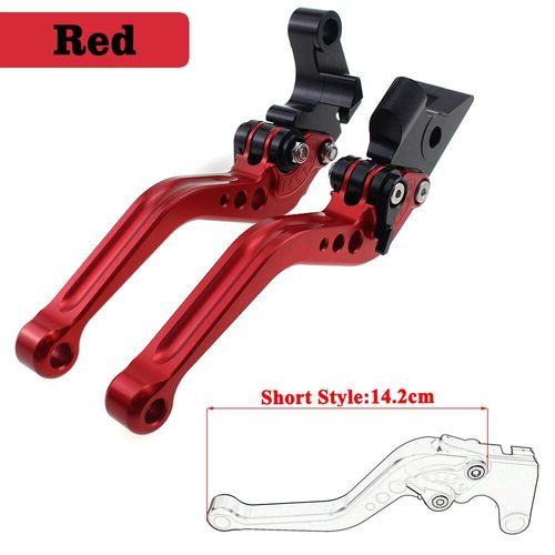Pour Aprilia Shiver 750/Gt 2007-2016 Frissonner 900 2017-2020 Cnc Réglable Poignées Levier Long/Court Leviers - Short Red-B