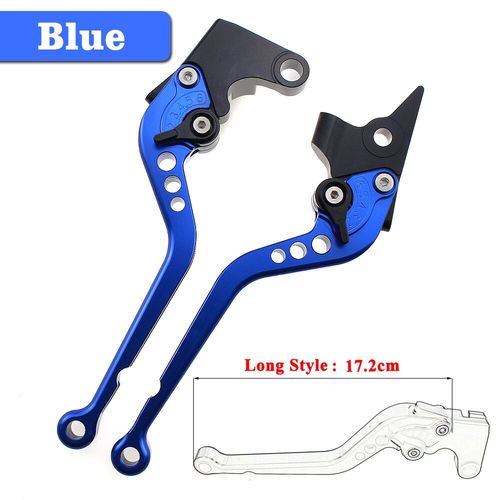 Leviers De Frein Et D'embrayage Cnc Réglables,Longs/Courts,Pour Moto Yamaha Fzs 600 Fzsfemale Fazer 1998-2003- Long Blue-F