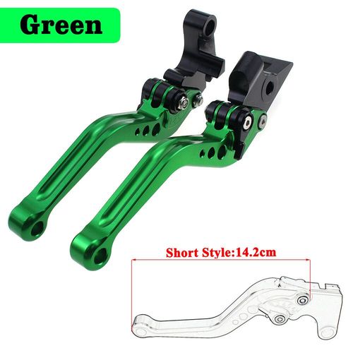 Leviers De Frein Et D'embrayage Cnc Réglables,Longs/Courts,Pour Moto Yamaha Fzs 600 Fzsfemale Fazer 1998-2003- Short Green
