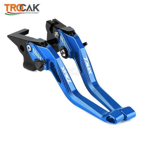 Leviers De Frein Et D'embrayage Réglables En Aluminium Cnc,Accessoires De Poignée Pour Moto Yamaha Tmax 530 - Blue Black