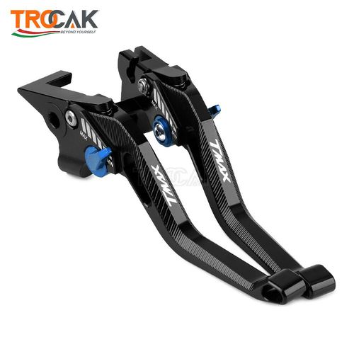 Leviers De Frein Et D'embrayage Réglables En Aluminium Cnc,Accessoires De Poignée Pour Moto Yamaha Tmax 530 - Black Blue