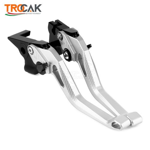 Leviers De Frein Et D'embrayage Réglables En Aluminium Cnc,Accessoires De Poignée Pour Moto Yamaha Tmax 530 - Silver Black