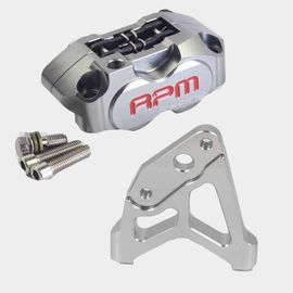 Étrier Radial À Quatre Pistons Avec 30 Noyaux,Petit Adaptateur Radial,Pièces De Modification De La Pompe - Titanium Sliver