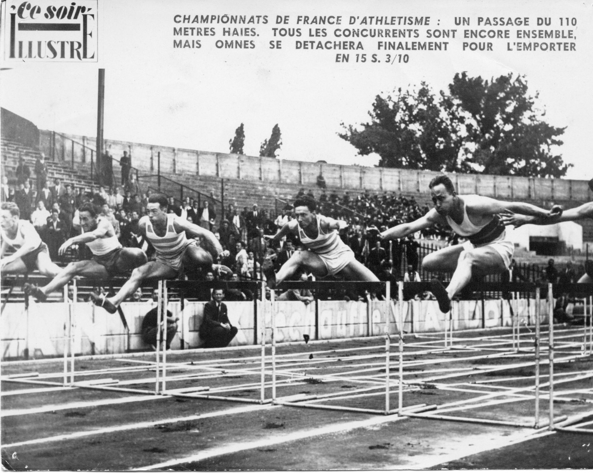 Photo Presse Championnat De France D'athlétisme 1947. Finale Du 110 Mètres Haies.