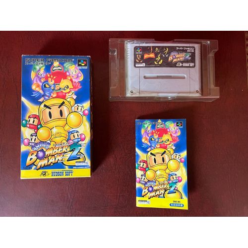 Super Bomberman 2 Super Famicom Shvc-M4 1994 Jeu Boîte Complet Très Bon État.