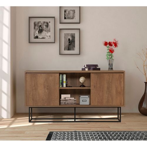 Brezno - Buffet 2 Portes 6 Espaces De Rangement 140 Cm