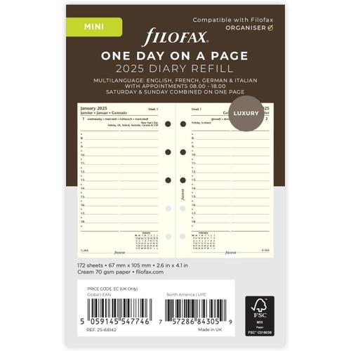 Filofax Mini Jour Par Page - Multilingue - 2025