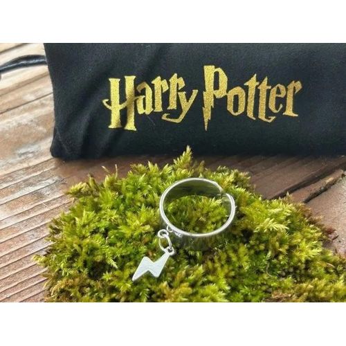 Harry Potter Bague Anneau Pampille Eclair Réglable Acier 316l + Pochette