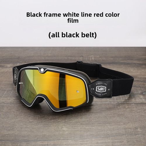Lunettes De Vélo De Motocross En Stock Protection Des Yeux Pour Casque Harley-Davidson Couleur Monture Noire Avec Bande Rouge