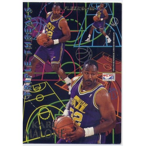 Fleer 94/95 Triple Threats Karl Malone / Latrell Sprewell
