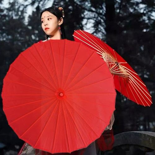 Parapluie en papier à l'huile ancienne de 82cm,fleur rouge,étanche à la pluie,de mariage chinois,Cheongsam,parasuas,guardchuva,çemsiye,japon,Sombrilla - Type red 82CM 1pcs