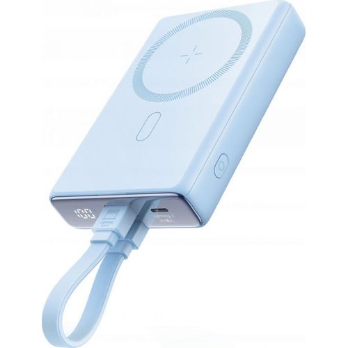 Joyroom Power Bank Magnetic Wireless Charging, Magsafe 15w, C+Lightning. Pd 20w, 10000 Mah With Type-C - Lightning Cable, Blue (Jr-Pbm01)