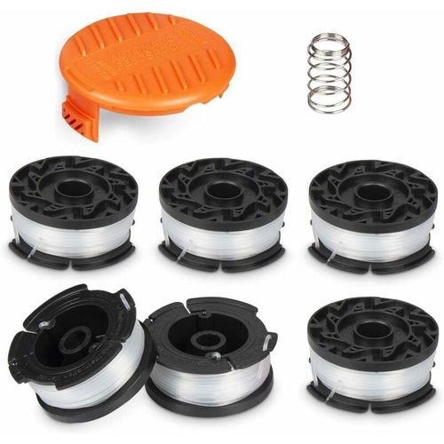 Bobine De Rechange Pour Débroussailleuse Électrique Black And Decker Af-100 - 9,1 M - 6 Bobines + 1 Capuchon De Protection + 1 Ressort