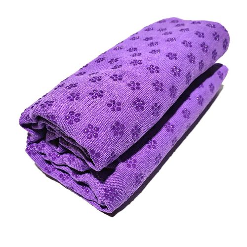 Tapis De Yoga Ultra-Fine En Fibre Anti-Dérapant Avec Point De Fleur De Prunier Tapis De Gym Pour Absorption De La Sueur Couleur Violet