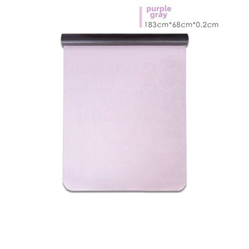 Tapis De Yoga En Velours De Deer Pvc Extra Large Absorbant La Sueur Antidérapant Ultra-Mince Portable Pour Le Yoga Couleur Gris Violet 68*183*0.2cm