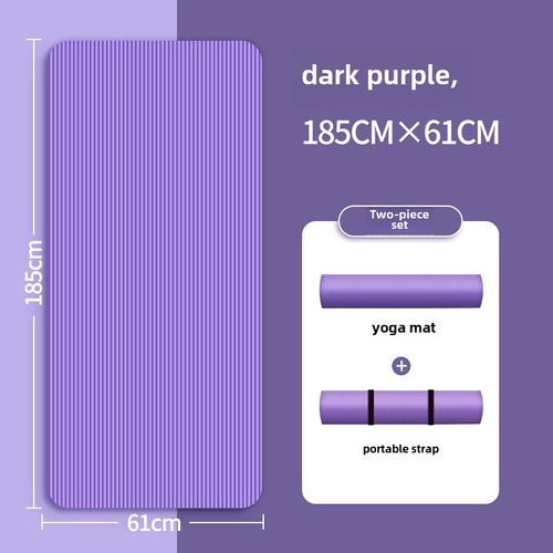 Tapis De Yoga Nbr Épais Et Large En Pourfait Pour Débutants Hommes Et Femmes Tapis De Sport Et Danse Pour Usage Domestique Couleur Violette