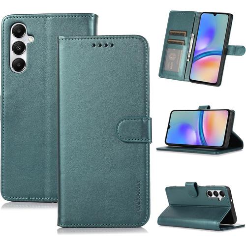 Etui Coque Pour Samsung Galaxy A05s,Flip Case Portefeuille Cuir Pour Fermeture Magnétique,Blocage Du Signal Rfid¿Housse Compatible Avec Galaxy A05s-Vert[X1878]