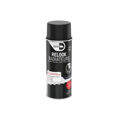 PEINTURE AEROSOL RADIATEUR SATIN  400ML NOIR - MAISON DECO